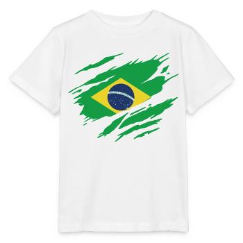 Brazil Brazilian Flag - Stanley/Stella MINI CREATOR Kids’ T-Shirt - white - Front - Maike (125cm)