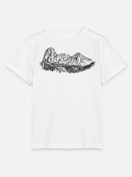 Langkofel Gruppe Dolomiten Silhouette Alpen Gipfel - Stanley/Stella Kinder T-Shirt MINI CREATOR - Weiß