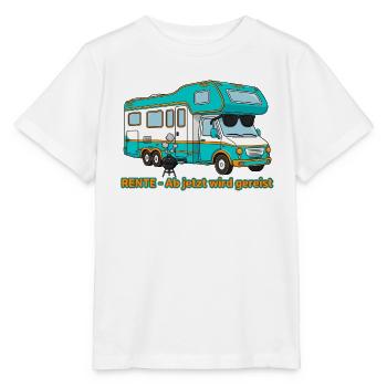 Lustiges Rente Geschenk - Retro Camper - Stanley/Stella Kinder T-Shirt MINI CREATOR  - Weiß - Vorne - Maike (125cm)