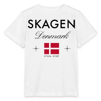 Skagen, Danemark, coordonnées, voyage, souvenir - T-shirt bio MINI CREATOR Stanley/Stella Enfant - blanc - Devant - Maike (125cm)