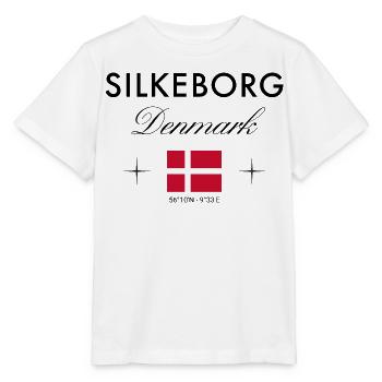 Silkeborg Denmark coordinates travel souvenir - Stanley/Stella MINI CREATOR Kids’ T-Shirt - white - Front - Maike (125cm)