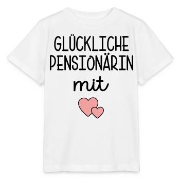 Herz - Glückliche Pensionärin - Stanley/Stella Kinder T-Shirt MINI CREATOR  - Weiß - Vorne - Maike (125cm)