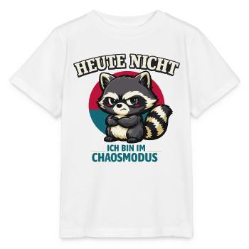Heute nicht – frecher Waschbär im Chaosmodus - Stanley/Stella Kinder T-Shirt MINI CREATOR  - Weiß - Vorne - Maike (125cm)
