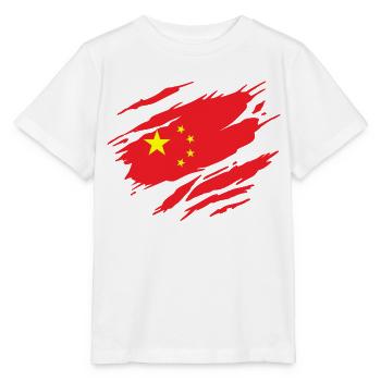 Chine Drapeau Chinois Chinoise - T-shirt bio MINI CREATOR Stanley/Stella Enfant - blanc - Devant - Maike (125cm)
