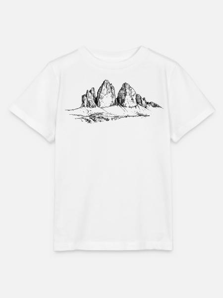 Drei Zinnen Silhouette | Dolomiten Klassiker Berg - Stanley/Stella Kinder T-Shirt MINI CREATOR - Weiß