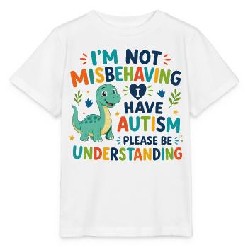 Je ne me comporte pas mal, j’ai de l’autisme - T-shirt bio MINI CREATOR Stanley/Stella Enfant - blanc - Devant - Maike (125cm)