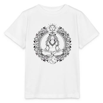 Boho Yoga Mandala - Sun Moon Meditation - Stanley/Stella MINI CREATOR Kids’ T-Shirt - white - Front - Maike (125cm)