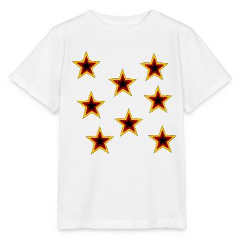 Retro Sternen Muster Schwarz - Stanley/Stella Kinder T-Shirt MINI CREATOR  - Weiß - Vorne - Maike (125cm)