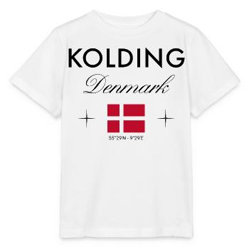 Kolding, Denmark, coordinates, travel, souvenir - Stanley/Stella MINI CREATOR Kids’ T-Shirt - white - Front - Maike (125cm)