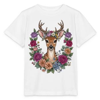 Reh Kitz Blumen Volksfest Trachten Ersatz Damen - Stanley/Stella Kinder T-Shirt MINI CREATOR  - Weiß - Vorne - Maike (125cm)