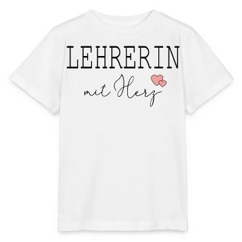 Lehrerin mit Herz - Stanley/Stella Kinder T-Shirt MINI CREATOR  - Weiß - Vorne - Maike (125cm)