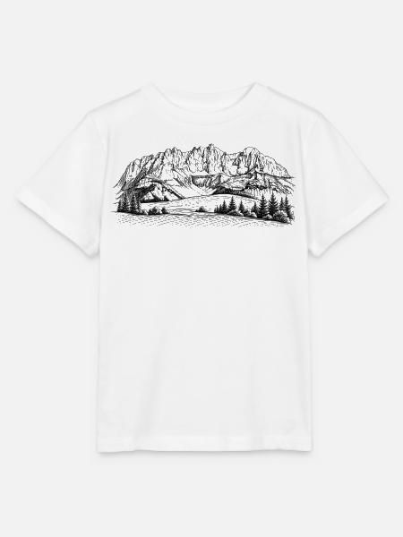 Wilder Kaiser Silhouette | Kaisergebirge Design |  - Stanley/Stella Kinder T-Shirt MINI CREATOR  - Weiß