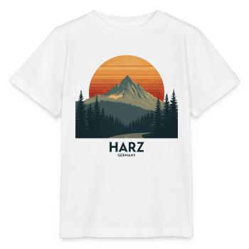 Coucher de soleil vintage en résine | Style des parcs nationaux - T-shirt bio MINI CREATOR Stanley/Stella Enfant - blanc - Devant - Maike (125cm)