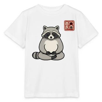 Funny Meditating Raccoon Zen Humour Gift - Stanley/Stella MINI CREATOR Kids’ T-Shirt - white - Front - Maike (125cm)