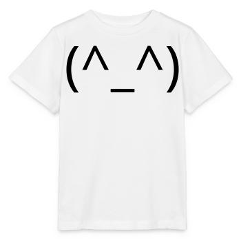 Joyeux Classique du Sourire des Émoticônes (^_^) - T-shirt bio MINI CREATOR Stanley/Stella Enfant - blanc - Devant - Maike (125cm)