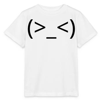 Émoticône (>_<) frustré argh Kaomoji - T-shirt bio MINI CREATOR Stanley/Stella Enfant - blanc - Devant - Maike (125cm)