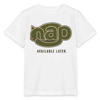 NAP – Available Later | Sleeping Cat - Stanley/Stella MINI CREATOR Kids’ T-Shirt - white - Front - Maike (125cm)