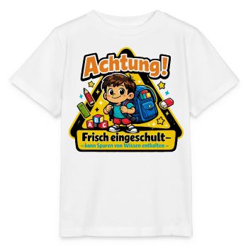 Achtung frisch eingeschult - Stanley/Stella Kinder T-Shirt MINI CREATOR  - Weiß - Vorne - Maike (125cm)