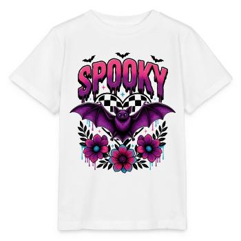 Spooky Bat Floral Neon Halloween - Stanley/Stella MINI CREATOR Kids’ T-Shirt - white - Front - Maike (125cm)