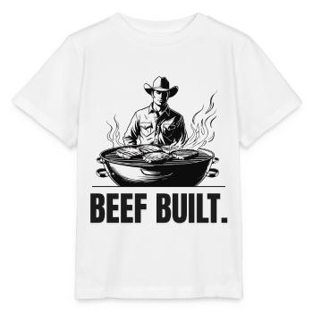 BŒUF CONSTRUIT | T-shirt Carnivore | Steak & Strength - T-shirt bio MINI CREATOR Stanley/Stella Enfant - blanc - Devant - Maike (125cm)