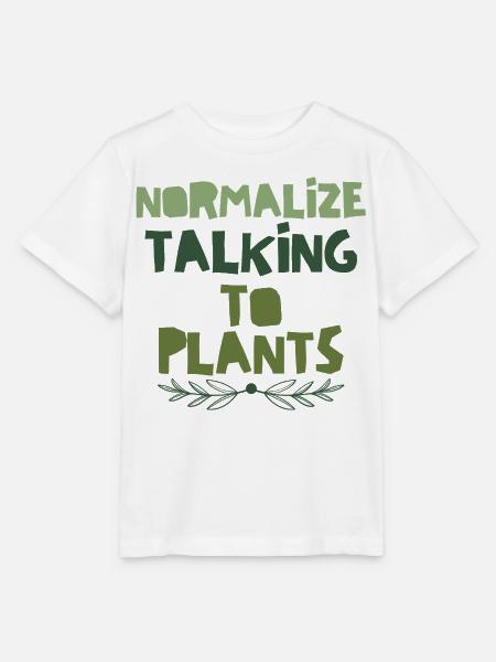 Normalisiere das Gespräch mit Pflanzen - Stanley/Stella Kinder T-Shirt MINI CREATOR - Weiß