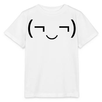 Émoticône espiègle (¬‿¬) sourire espiègle - T-shirt bio MINI CREATOR Stanley/Stella Enfant - blanc - Devant - Maike (125cm)
