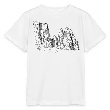 Silhouette du massif Sciliar | Monuments des Dolomites - T-shirt bio MINI CREATOR Stanley/Stella Enfant - blanc - Devant - Maike (125cm)