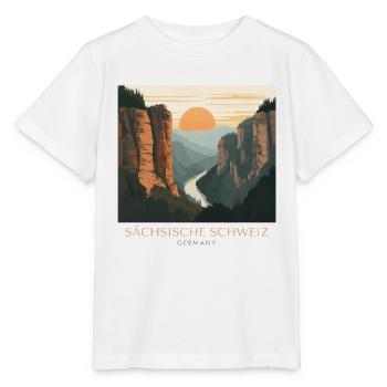 Suisse saxonne | Parc national vintage - T-shirt bio MINI CREATOR Stanley/Stella Enfant - blanc - Devant - Maike (125cm)