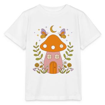 Cottage aux champignons au clair de lune - T-shirt bio MINI CREATOR Stanley/Stella Enfant - blanc - Devant - Maike (125cm)