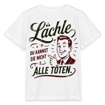 Lächle Spruch Porträt Retro - Stanley/Stella Kinder T-Shirt MINI CREATOR  - Weiß - Vorne - Maike (125cm)