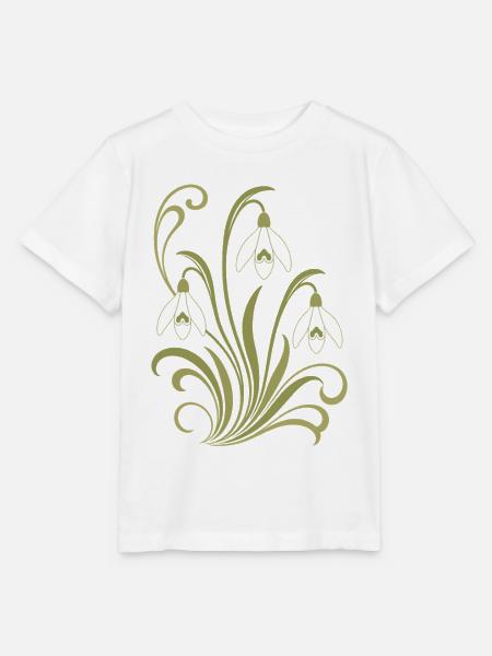 Schneeglöckchen Ornament - Stanley/Stella Kinder T-Shirt MINI CREATOR - Weiß