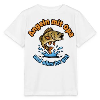 Pêcher avec grand-père – Tout va bien - T-shirt bio MINI CREATOR Stanley/Stella Enfant - blanc - Devant - Maike (125cm)