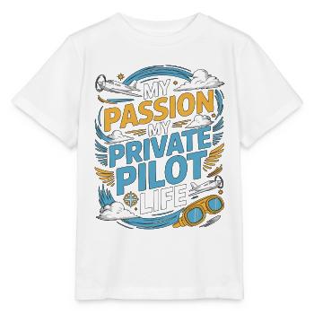 Private Pilot My Passion My Aviation Enthusiast - Stanley/Stella MINI CREATOR Kids’ T-Shirt - white - Front - Maike (125cm)