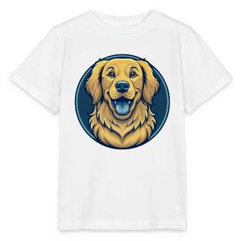Golden Retriever Hund Kawaii Maskottchen Cartoon Clipart - Stanley/Stella Kinder T-Shirt MINI CREATOR  - Weiß - Vorne - Maike (125cm)