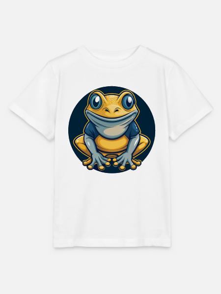 Frosch-Kawaii-Maskottchen Cartoon-Charakter-Clipart-Logo - Stanley/Stella Kinder T-Shirt MINI CREATOR - Weiß