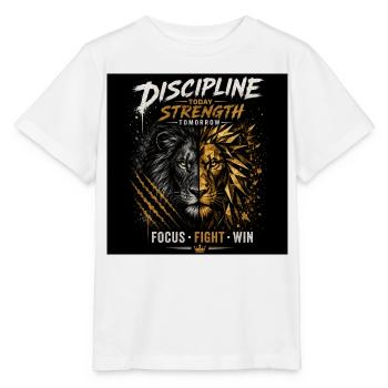 Discipline Lion Double Force - T-shirt bio MINI CREATOR Stanley/Stella Enfant - blanc - Devant - Maike (125cm)