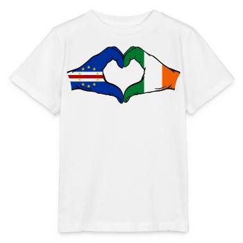 Drapeau irlandais du Cap-Vert en forme de cœur - T-shirt bio MINI CREATOR Stanley/Stella Enfant - blanc - Devant - Maike (125cm)