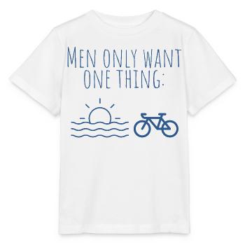 Blue Beach Bike Minimal Print - T-shirt bio MINI CREATOR Stanley/Stella Enfant - blanc - Devant - Maike (125cm)