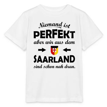 RotGelb Schildwappen Saarland - Stanley/Stella Kinder T-Shirt MINI CREATOR  - Weiß - Vorne - Maike (125cm)