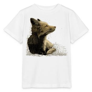 Renard, Amoureux des animaux, Nature, Forêt, Animal. - T-shirt bio MINI CREATOR Stanley/Stella Enfant - blanc - Devant - Maike (125cm)