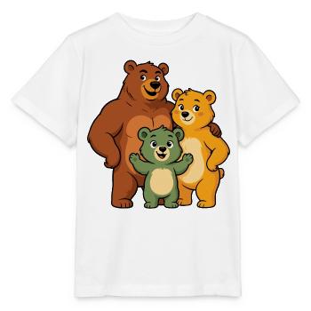 Lustige Bärenfamilie - Stanley/Stella Kinder T-Shirt MINI CREATOR  - Weiß - Vorne - Maike (125cm)