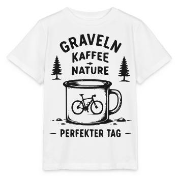 Graveln Kaffee Nature – Perfekter Tag - Stanley/Stella Kinder T-Shirt MINI CREATOR  - Weiß - Vorne - Maike (125cm)