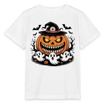 Halloween Kürbis Geister - Stanley/Stella Kinder T-Shirt MINI CREATOR  - Weiß - Vorne - Maike (125cm)
