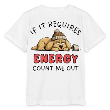 Braucht Golden Retriever Energie? Count Me Out Design - Stanley/Stella Kinder T-Shirt MINI CREATOR  - Weiß - Vorne - Maike (125cm)