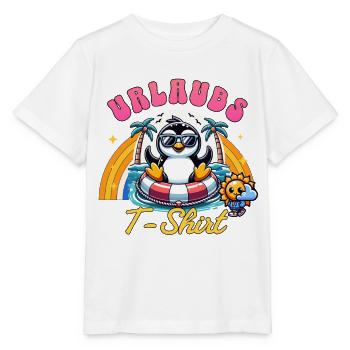 Urlaubs Shirt – Pinguin Urlaub T Shirt - Stanley/Stella Kinder T-Shirt MINI CREATOR  - Weiß - Vorne - Maike (125cm)