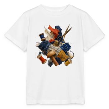 Art de la réparation visible - T-shirt bio MINI CREATOR Stanley/Stella Enfant - blanc - Devant - Maike (125cm)
