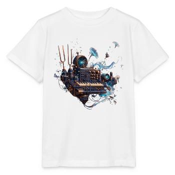 Synthétiseur mécanique céleste - T-shirt bio MINI CREATOR Stanley/Stella Enfant - blanc - Devant - Maike (125cm)