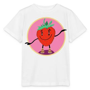 Tanzende Erdbeere - Stanley/Stella Kinder T-Shirt MINI CREATOR  - Weiß - Vorne - Maike (125cm)