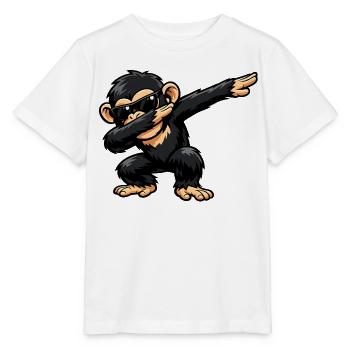 Chimpanzé en train de faire du dab - T-shirt bio MINI CREATOR Stanley/Stella Enfant - blanc - Devant - Maike (125cm)