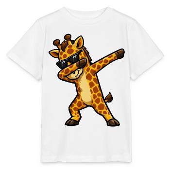 Girafe en train de tapoter - T-shirt bio MINI CREATOR Stanley/Stella Enfant - blanc - Devant - Maike (125cm)
